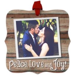Thumbnail for Personalized Metal Ornament - Fancy Bracket with Retro Holiday design 1