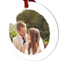 Thumbnail for Ceramic Round Photo Ornament with Winter White design 2