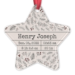 Acrylic Star Ornament with Announcing Baby design