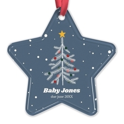 Acrylic Star Ornament with Baby Christmas Tree design