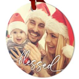 Thumbnail for Ceramic Round Photo Ornament with Blessed design 2