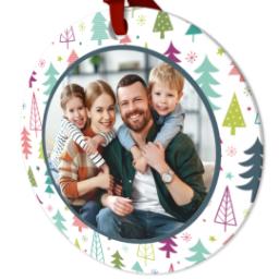Thumbnail for Ceramic Round Photo Ornament with Colorful Christmas  design 2