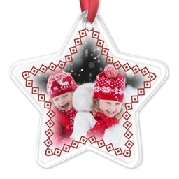 Acrylic Star Ornament with Festive Frame design