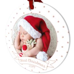 Thumbnail for Ceramic Round Photo Ornament with First Christmas design 4