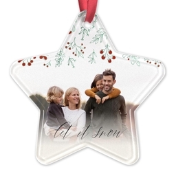 Acrylic Star Ornament with Let It Snow design