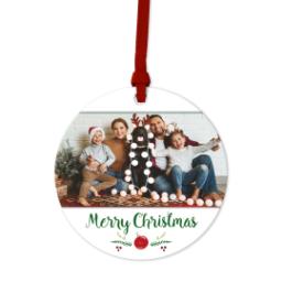 Thumbnail for Ceramic Round Photo Ornament with Merry Christmas design 1