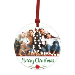 Thumbnail for Metallic Photo Ornament, Round Ceramic with Merry Christmas design 1