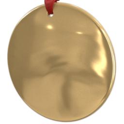 Thumbnail for Metallic Photo Ornament, Round Ceramic with Plaid Season design 3