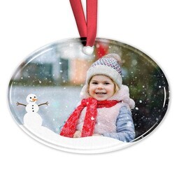 Acrylic Oval Ornament with Snowman Frame design