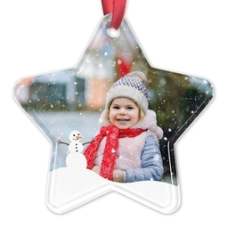 Acrylic Star Ornament with Snowman Frame design