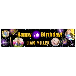 2x8 Photo Banner with Birthday Burst design