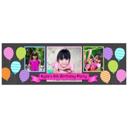 2x6 Photo Banner with Birthday Cheers design
