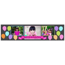 2x8 Photo Banner with Birthday Cheers design