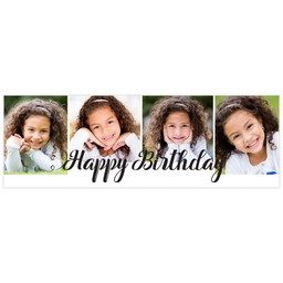 2x6 Photo Banner with Birthday Cursive design