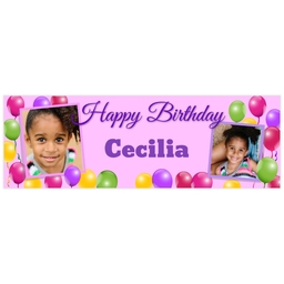 2x6 Photo Banner with Celebration Balloons design