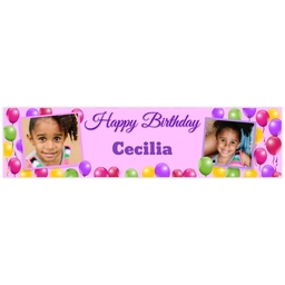 2x8 Photo Banner with Celebration Balloons design