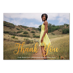 4.25x6 Postcard  with Curly Thank You design