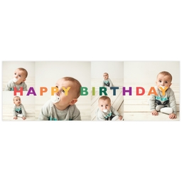 2x6 Same-Day Photo Banner with Rainbow Birthday design