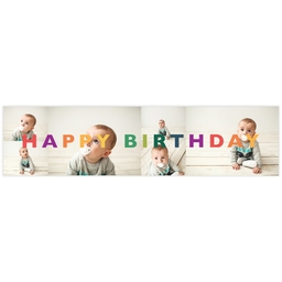 2x8 Photo Banner with Rainbow Birthday design