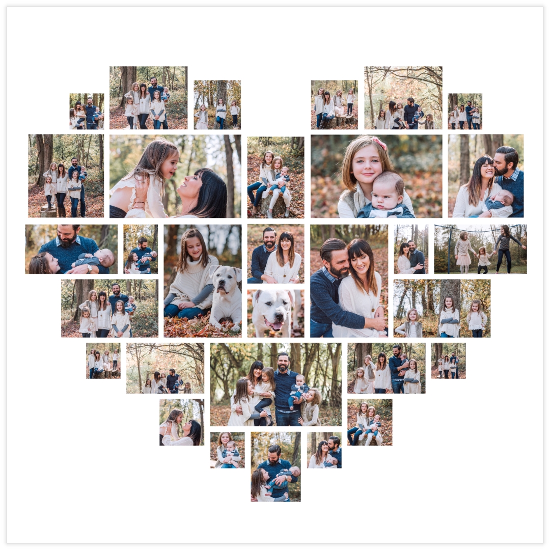 No gaps or heads covered here! photo canvas Print Heart Shape Collage Canvas 