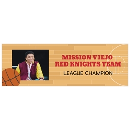 2x6 Photo Banner with Basketball Champs design