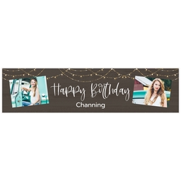 2x8 Photo Banner with Birthday Lights design
