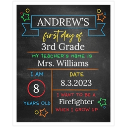 16x20 Board Prints with First Day Chalkboard design
