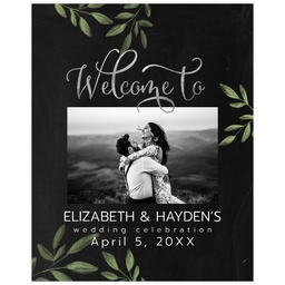 Poster, 16x20, Matte Photo Paper with Graceful Foliage Welcome Sign design