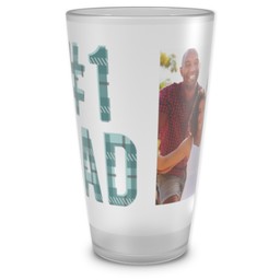 Personalized Pint Glass with Plaid Dad design