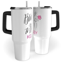 40oz Travel Tumbler with Bride Bouquet design