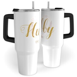 40oz Travel Tumbler with Hubby Heart design