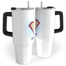 40oz Travel Tumbler with Super Dad design