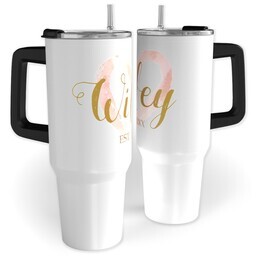 40oz Travel Tumbler with Wifey Heart design