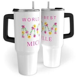 40oz Travel Tumbler with World's Best Mom design