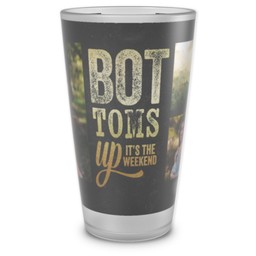 Personalized Pint Glass with Bottoms Up design