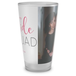 Personalized Pint Glass with Bride Squad design