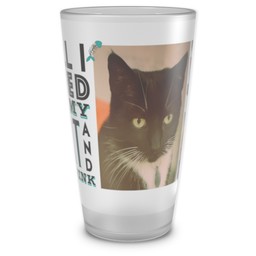 Personalized Pint Glass with My Cat And Drink design