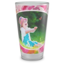 Personalized Pint Glass with Spring's Bouquet design