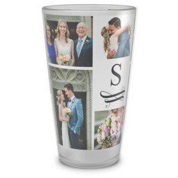 Personalized Pint Glass with Swirled Monogram design