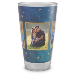 Personalized Pint Glass with Watercolor Stars design
