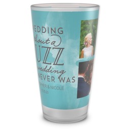 Personalized Pint Glass with Wedding Buzz design