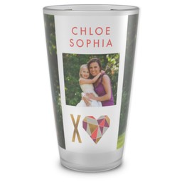 Personalized Pint Glass with XO design