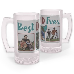 Personalized Beer Stein with Best Dad Ever Heart design