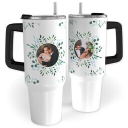 40oz Travel Tumbler with Botanical Photo design