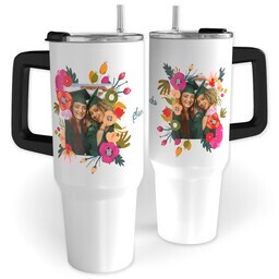 40oz Travel Tumbler with Bright Bouquet design