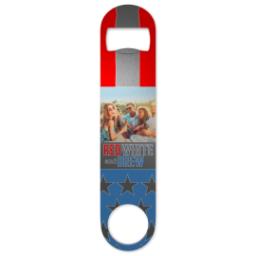 Thumbnail for Custom Bottle Openers with Red White and Brew design 1