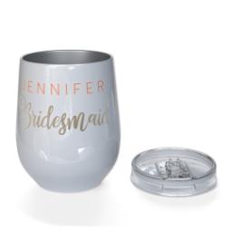 Thumbnail for Stainless Steel Wine Tumbler with The Bridesmaid design 3