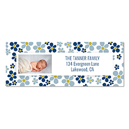Address Label with Blooming Blues design
