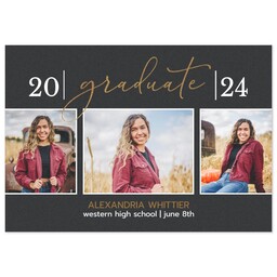 3.5x5 1 Hour Postcard with Elegant Script Graduate design