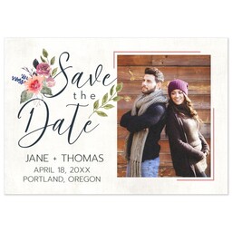 3.5x5 1 Hour Postcard with Floral Inspirations Save The Date design